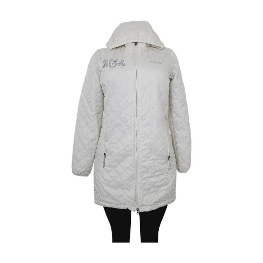 Columbia Women's White Copper Crist Quilted Long Puff Parka Jacket Size S